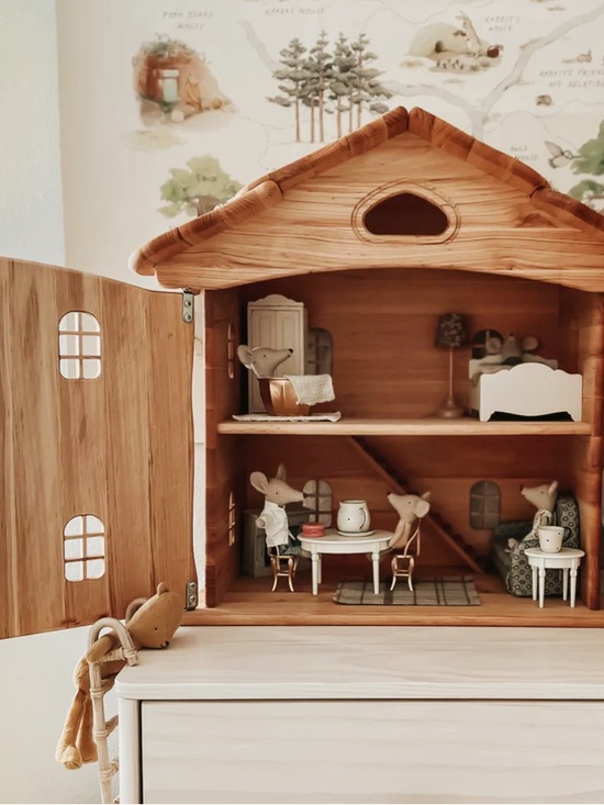Drewart Other - Drewart Dollhouse, Large Natural Roof and Doors